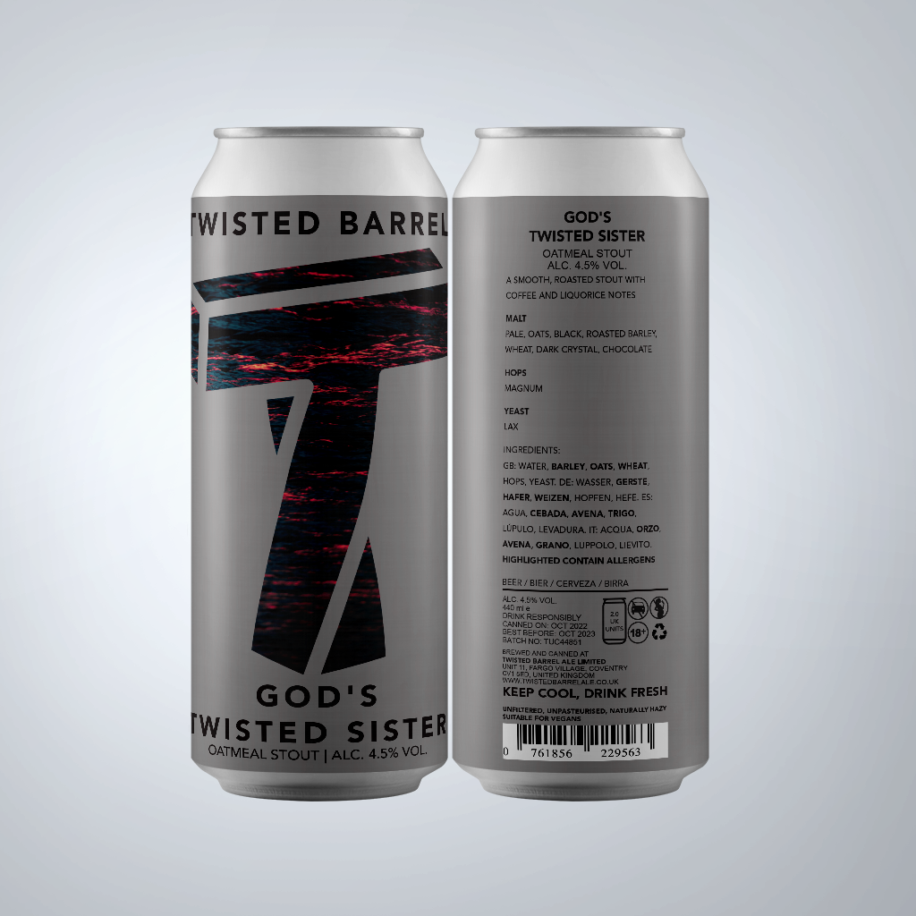 God's Twisted Sister - 4.5% Stout (GLUTEN FREE)